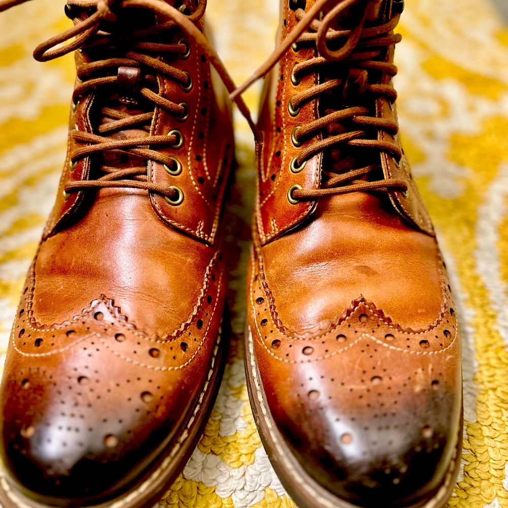 MENS CLARKS FORMAL LACE UP BROGUE ANKLE BOOTS MONTACUTE LORD EX DISPLAY